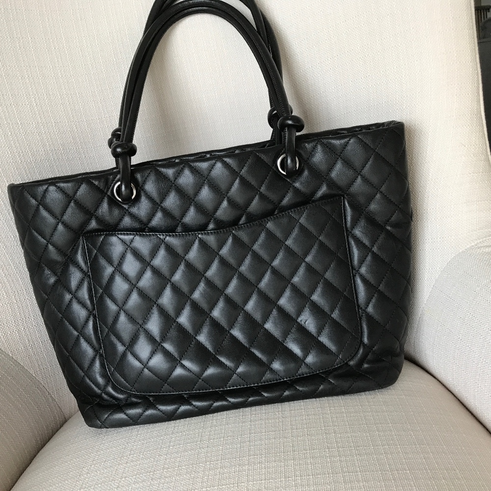 Chanel Ligne Cambon Black Leather Large Tote - Picture 2 of 8